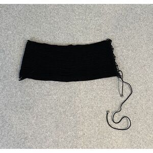 Shan Swimwear‎ Bandeau Tube Top Lace Up Black Womens 8